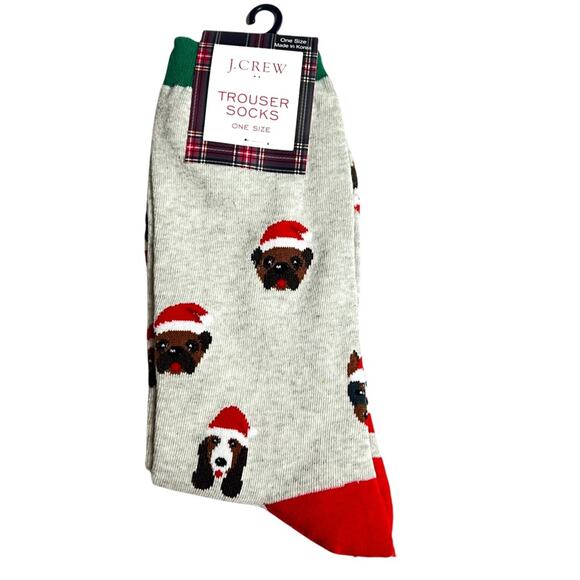 J.Crew Women's  Holiday Print Trouser  Socks  One Size   NWT - Picture 1 of 5